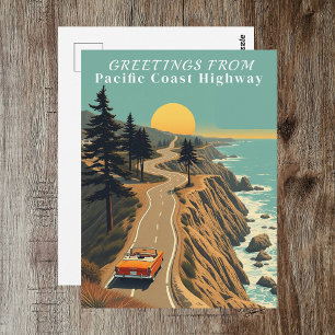 Carte Postale Autoroute de la Côte Pacifique Californie Salutati