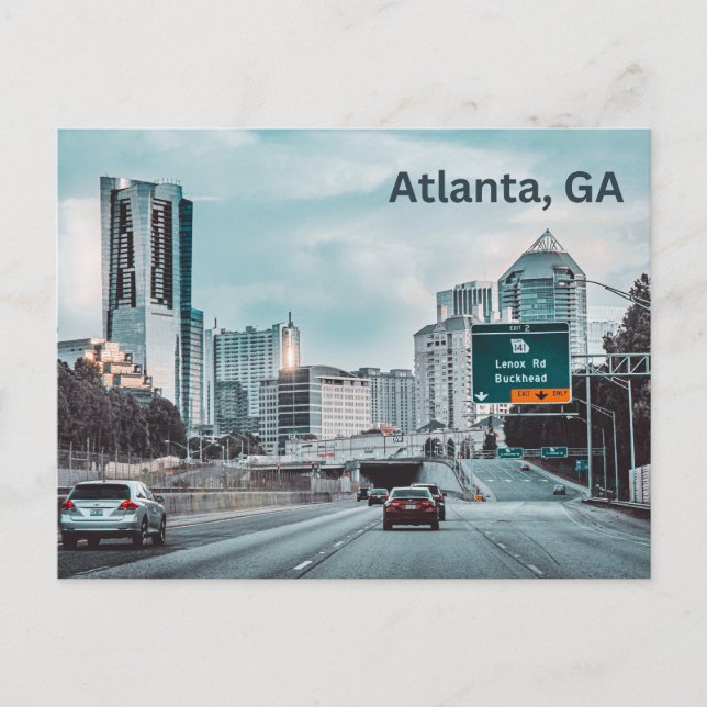 Carte Postale Autoroute du centre-ville d'Atlanta (Devant)