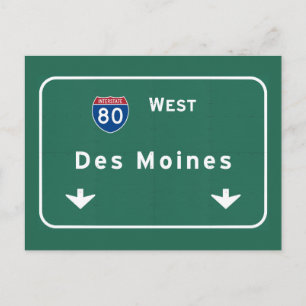 Carte Postale Autoroute Internationale Des Moines Iowa ia
