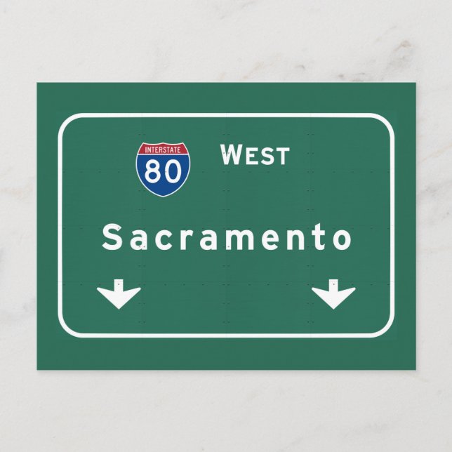 Carte Postale Autoroute Interstate Highway Sacramento California (Devant)