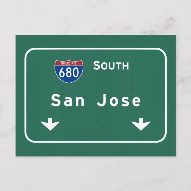 Carte Postale Autoroute Interstate Highway San Jose California : (Devant)