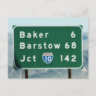 Carte Postale Autoroute - Miles pour Baker & Barstow