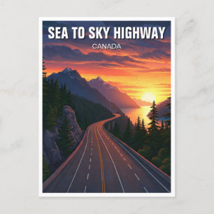 Carte Postale Autoroute Sea to Sky Vancouver Canada Sunset Trave