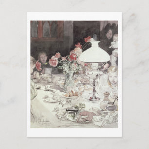 Carte Postale Autour de la Lampe à la Soirée, 1900 (avec papier)