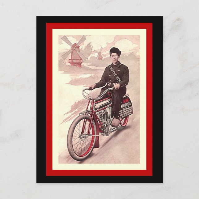 Carte Postale Autour Du Monde Tour M-M Motorcycle (Devant)