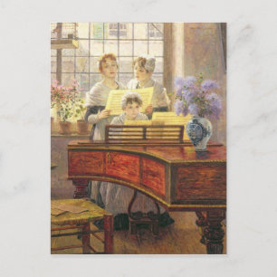 Carte Postale Autour du piano