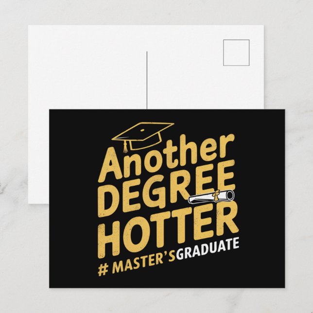 Carte Postale Autre Degré Plus Chaud Diplôme de Master (Devant / Derrière)