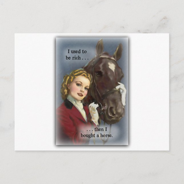 Carte Postale Autrefois riche, achetait un cheval (Devant)