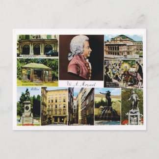 Carte Postale Autriche, Mozart, lieux liés à Mozart