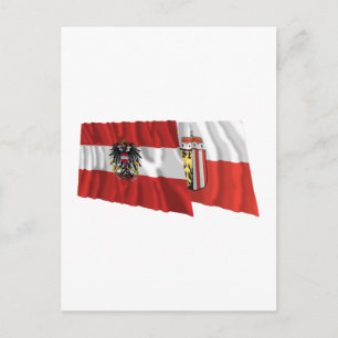 Carte Postale Autriche & Oberoesterreich Drapeaux agités