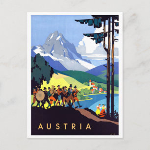 Carte Postale Autriche, vacances dans les Alpes, Vintage