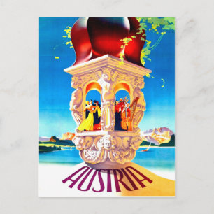 Carte Postale Autriche, valse du Danube, voyage vintage