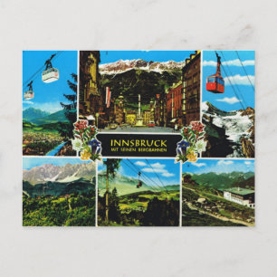 Carte Postale Autriche vintage, Innsbruck Multiview