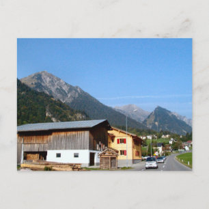 Carte Postale Autriche, Zillertal Moulin à bois et montagnes