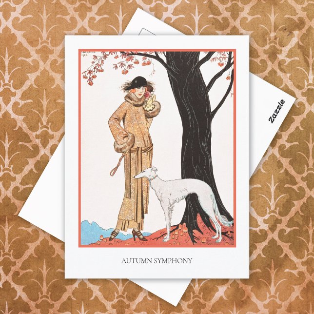 Carte Postale Autumn Symphony George Barbier Fashion Postcard (Créateur téléchargé)