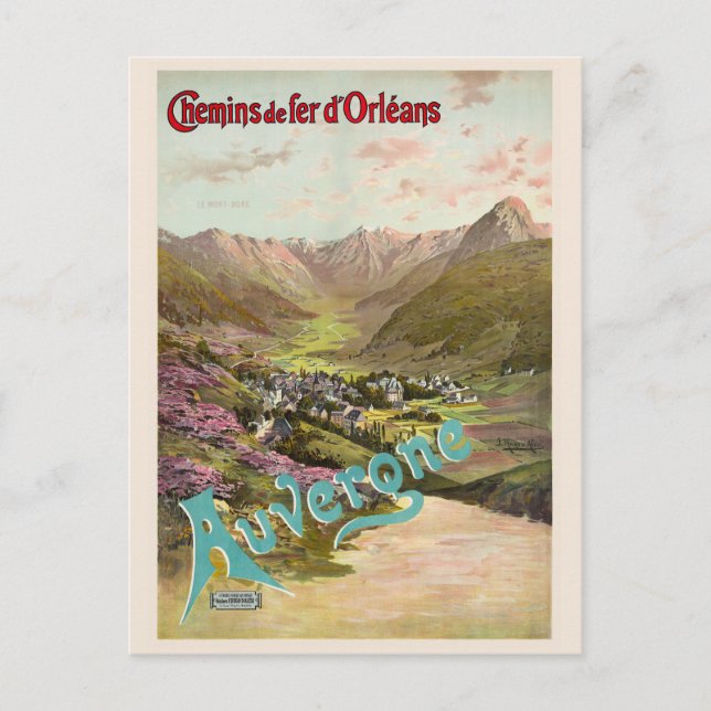 Carte Postale Auvergne France Poster vintage 1898 (Devant)