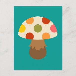 Carte postale aux champignons colorés