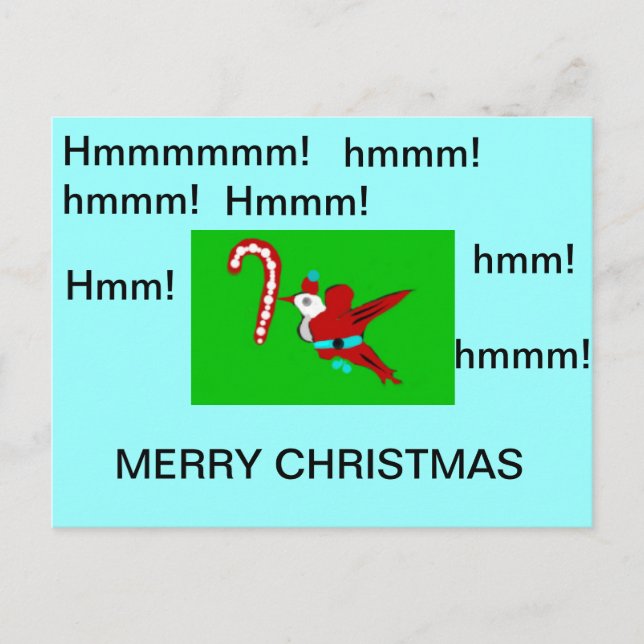 Carte postale aux colibris de père Noël (Devant)
