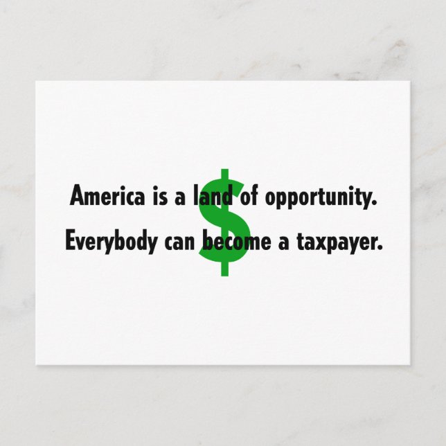 Carte postale aux contribuables américains (Devant)