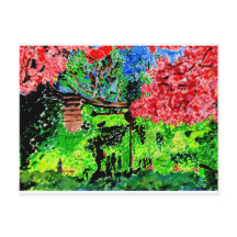 Carte postale aux fleurs de cerisiers