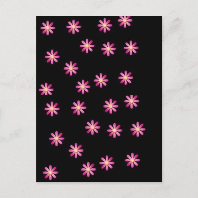 Carte postale aux fleurs roses (Devant)