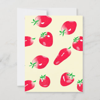Carte postale aux fraises rouges juteuses (beige)