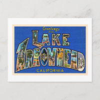 Carte postale aux grandes lettres CA du lac Arrowh