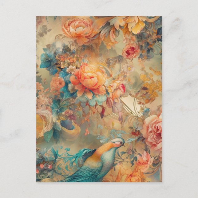 Carte postale aux oiseaux colorés (Devant)