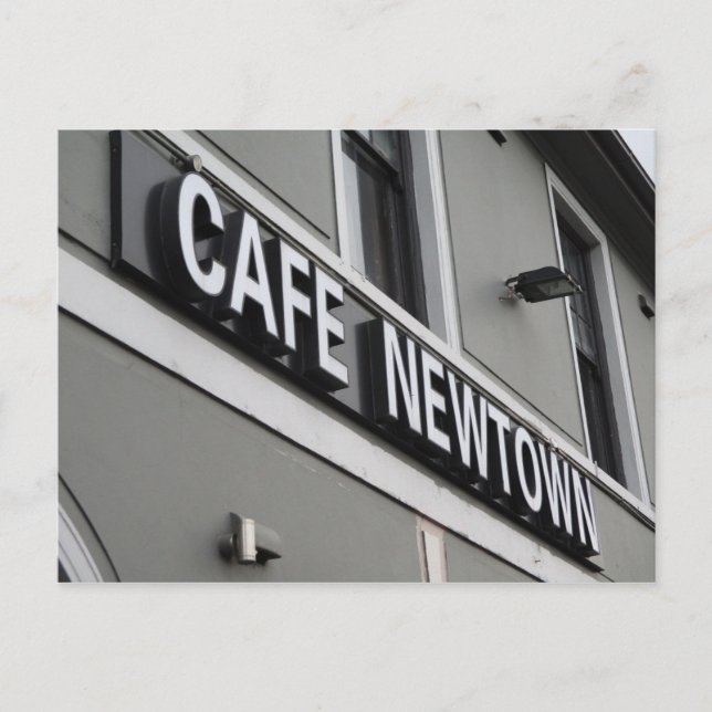 Carte postale aux signes Cafe Newtown (Devant)