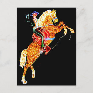 Carte postale aux signes cowboy de Las Vegas Neon