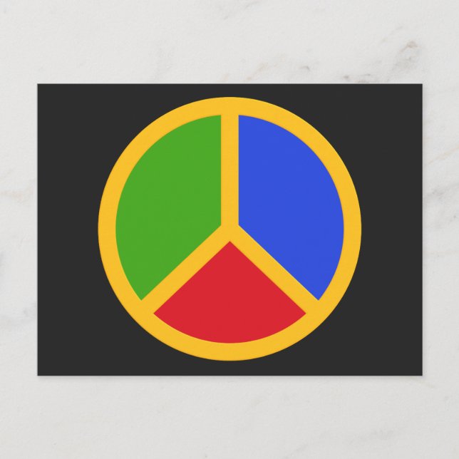 Carte postale aux signes de paix colorés (Devant)