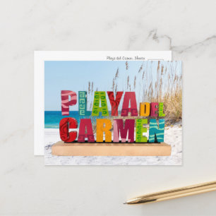 Carte postale aux signes Playa del Carmen