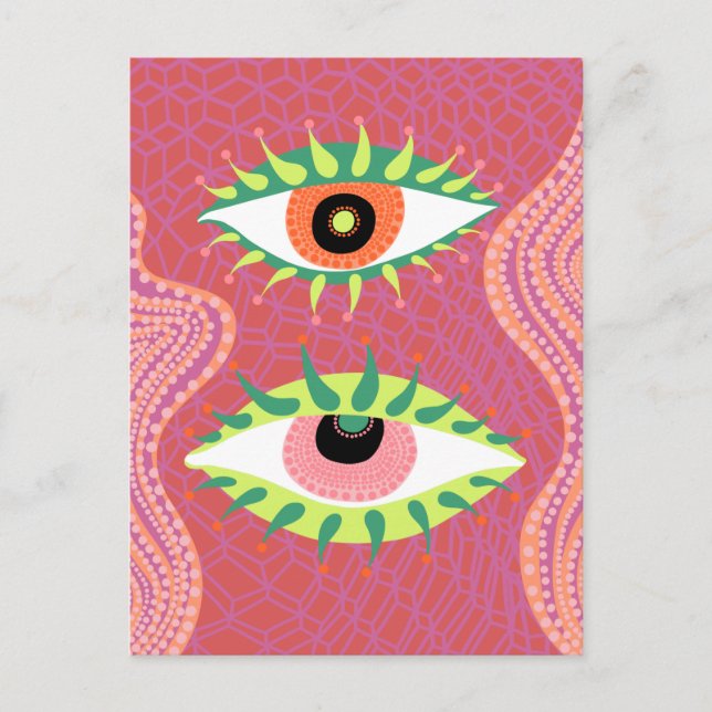Carte postale aux yeux colorés (Devant)