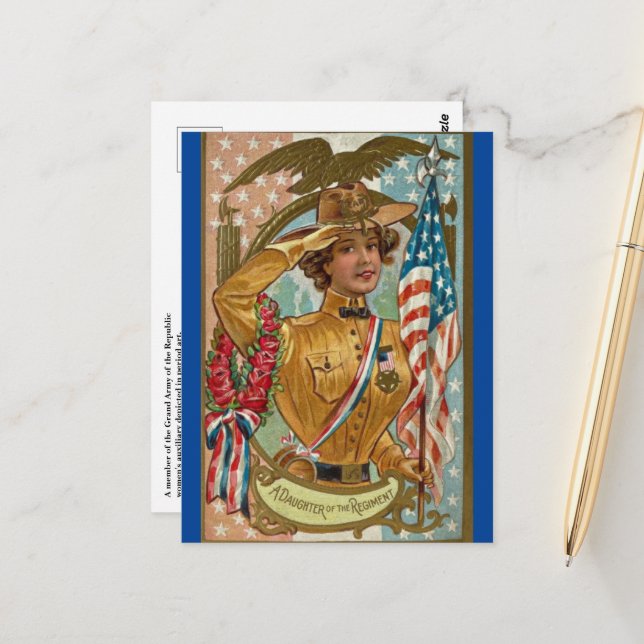 Carte Postale Auxiliaire féminin à SUVCW (Devant/Arrière en situation)