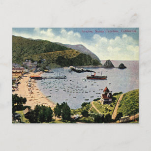 Carte Postale Avalon, Père Noël Catalina, Californie Vintage