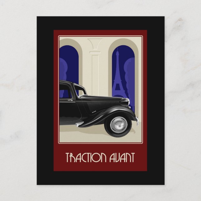Carte postale Avant Traction Citroen (Devant)