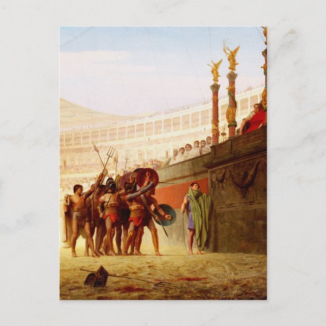 Carte Postale Ave Caesar par Jean-Léon Gérôme (Devant)