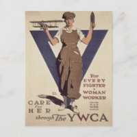 Carte postale avec affiche de propagande 2ÈME GUER