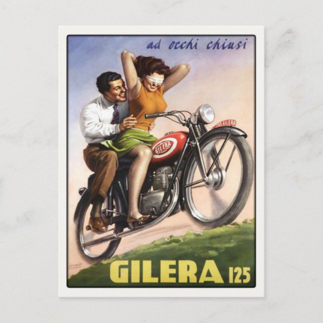 Carte postale avec affiche Moto Vintage (Devant)