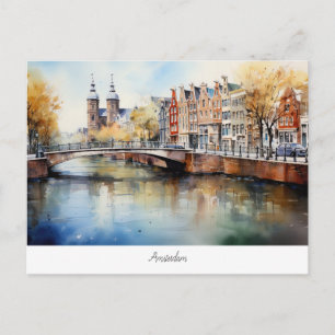 Carte postale avec Amsterdam, Pays-Bas