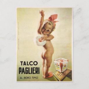 Carte postale avec Bébé mou sur affiche publicitai