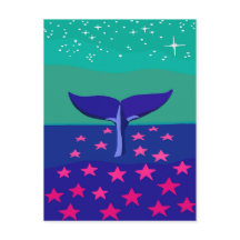 Carte postale avec belle photo de baleine