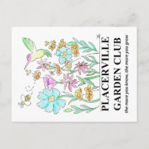 Carte postale avec conception de jardin