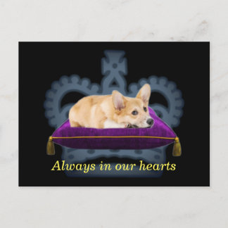Carte postale avec coussin de corgi de reine perso