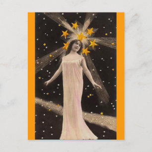 Carte Postale Avec des étoiles sur la tête