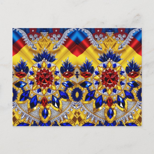 Carte postale avec design de couleurs roumaines (Devant)