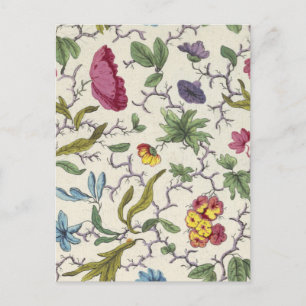 Carte postale avec design floral pour tissu imprim