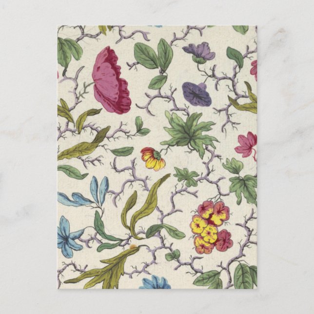 Carte postale avec design floral pour tissu imprim (Devant)