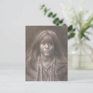 Carte postale avec dessin d'enfant amérindien