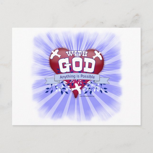 Carte Postale Avec Dieu tout est possible (Devant)